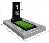 Бюджетный памятник из габбро с мраморной плиткой - kamen-proff.ru - Екатеринбург