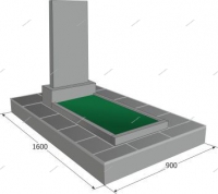 Установка памятника 900*1600*150 мм с цветником без бортовой плитки - kamen-proff.ru - Екатеринбург