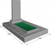 Установка памятника 900*1600*150 мм с цветником с бортовой плиткой - kamen-proff.ru - Екатеринбург