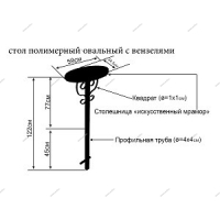 Стол полимерный овальный 40*60 см с вензелями - kamen-proff.ru - Екатеринбург