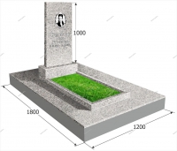 № 8 Стандартный памятник из серого гранита 1000*500 мм - kamen-proff.ru - Екатеринбург