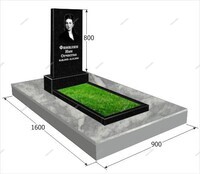Бюджетный памятник из габбро с мраморной плиткой - kamen-proff.ru - Екатеринбург